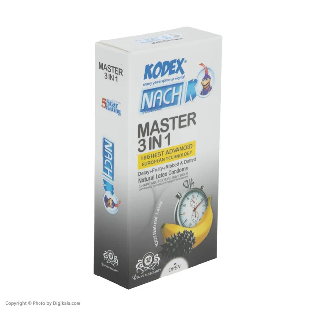 کاندوم تاخیری کدکس مدل Master 3 In 1 بسته 12 عددی 102859168