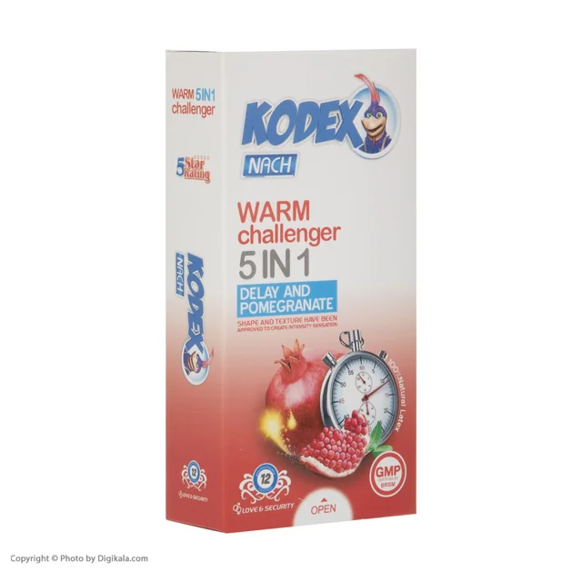 کاندوم کدکس مدل Warm Challenger 5in1 بسته 12 عددی 102859357