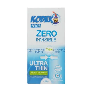 کاندوم کدکس مدل Zero Invisible بسته 12 عددی 102859174