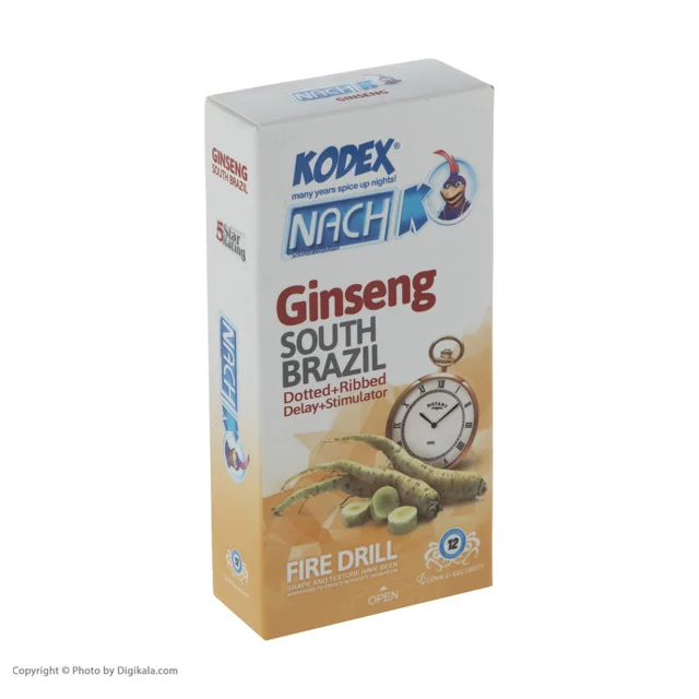 کاندوم تاخیری جینسینگ کدکس مدل Ginseng بسته 12 عددی 102859076