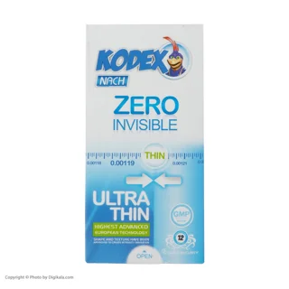 کاندوم کدکس مدل Zero Invisible بسته 12 عددی 102859177