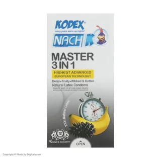 کاندوم تاخیری کدکس مدل Master 3 In 1 بسته 12 عددی 102859170